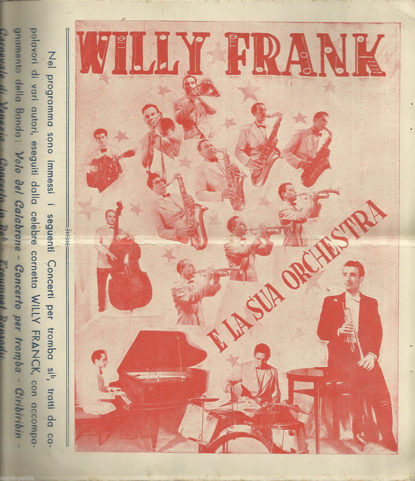 Manifesto Concerto Bandistico Jazz Cozzoli Willy Frank Salerno 1943