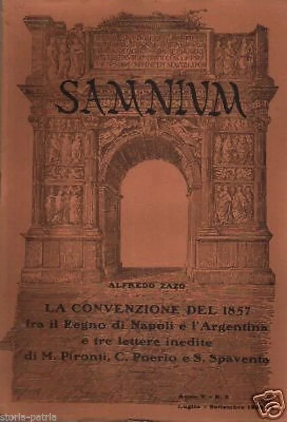 Convenzione 1857 Regno di Napoli Argentina, Alfredo Zazo, Samnium, 1932