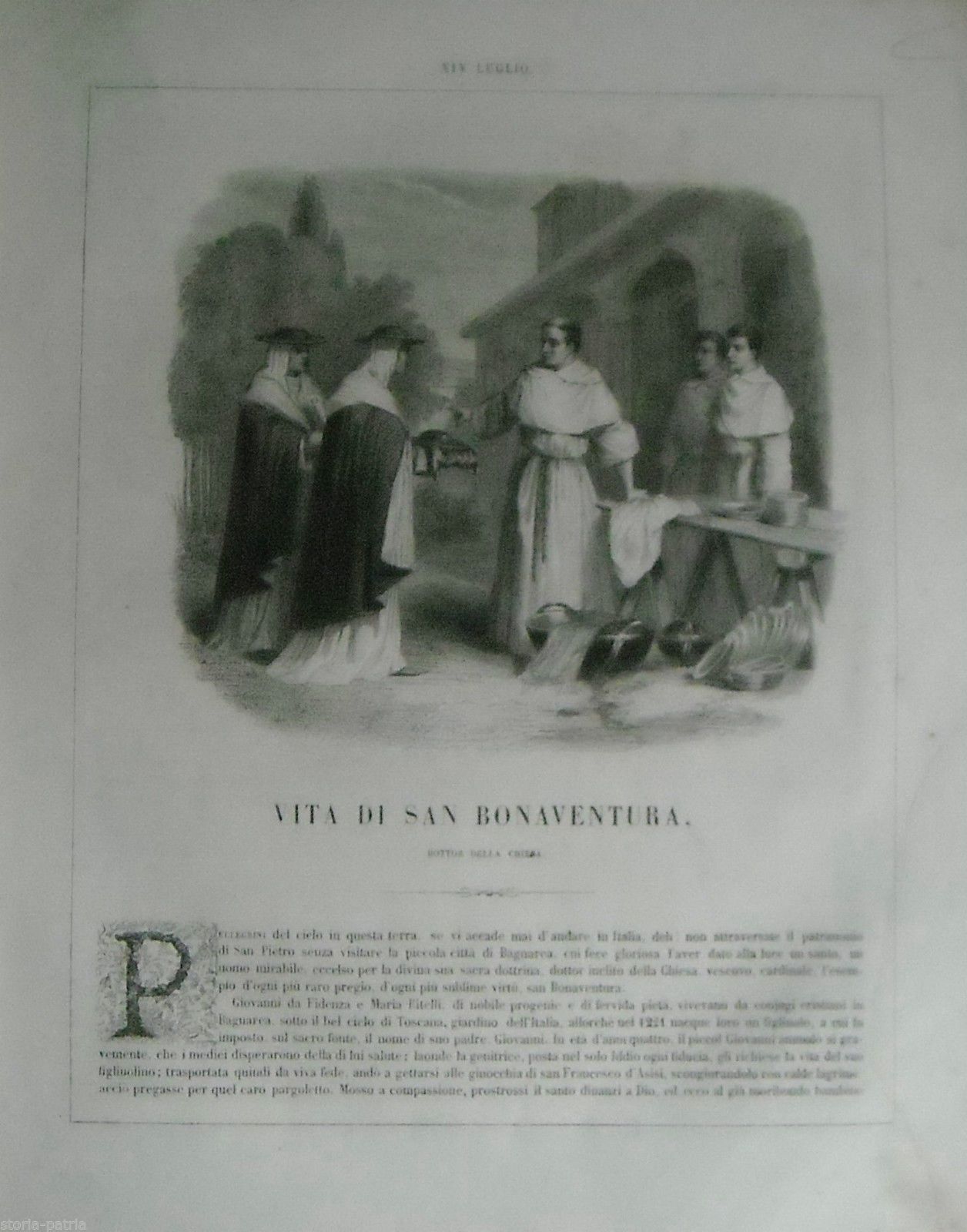 Vita Di San Bonaventura. Maupied, Garrone. Antica Agiografia Illustrata.