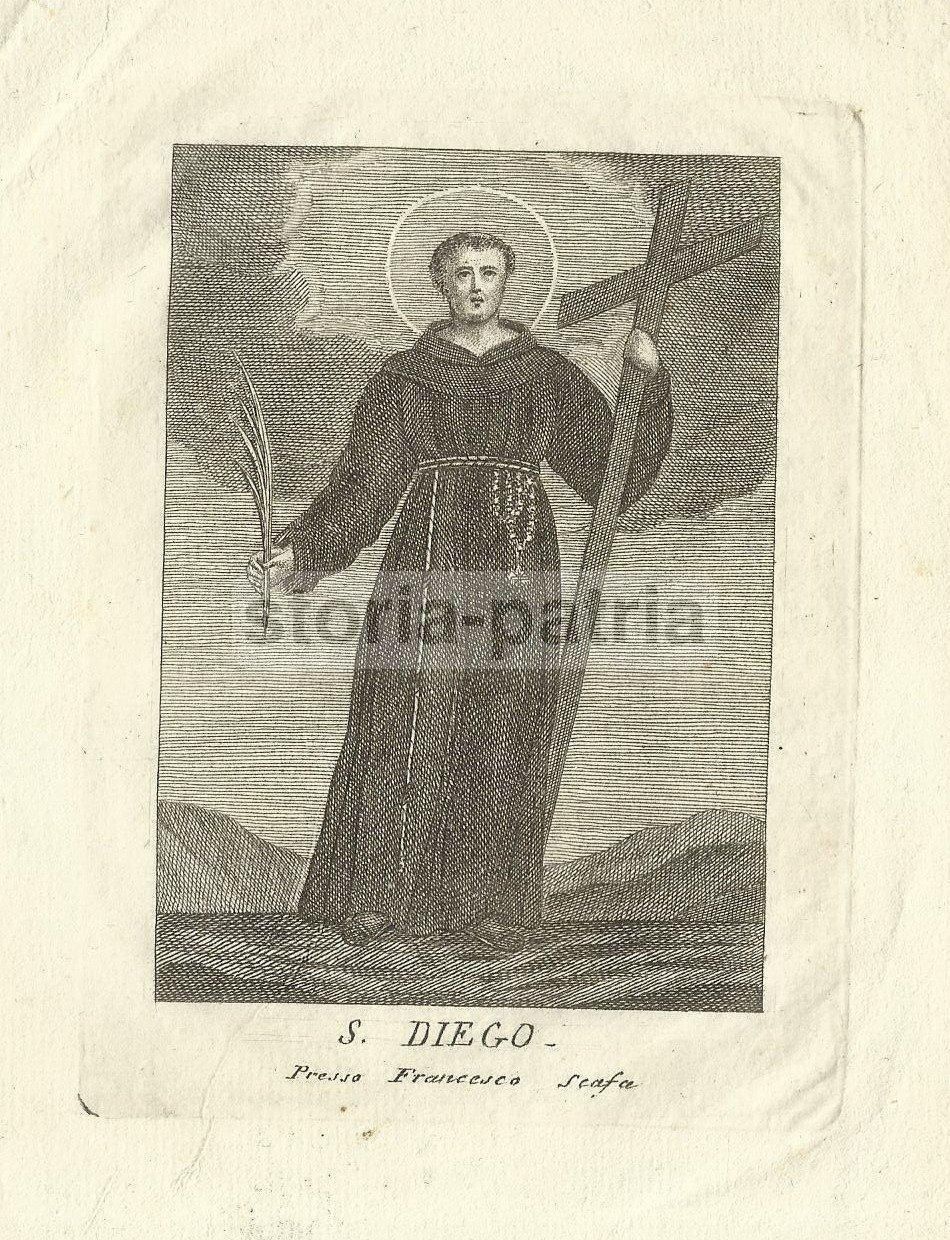 San Diego, Stampa Popolare Napoletana Di Francesco Scafa, XIX Secolo
