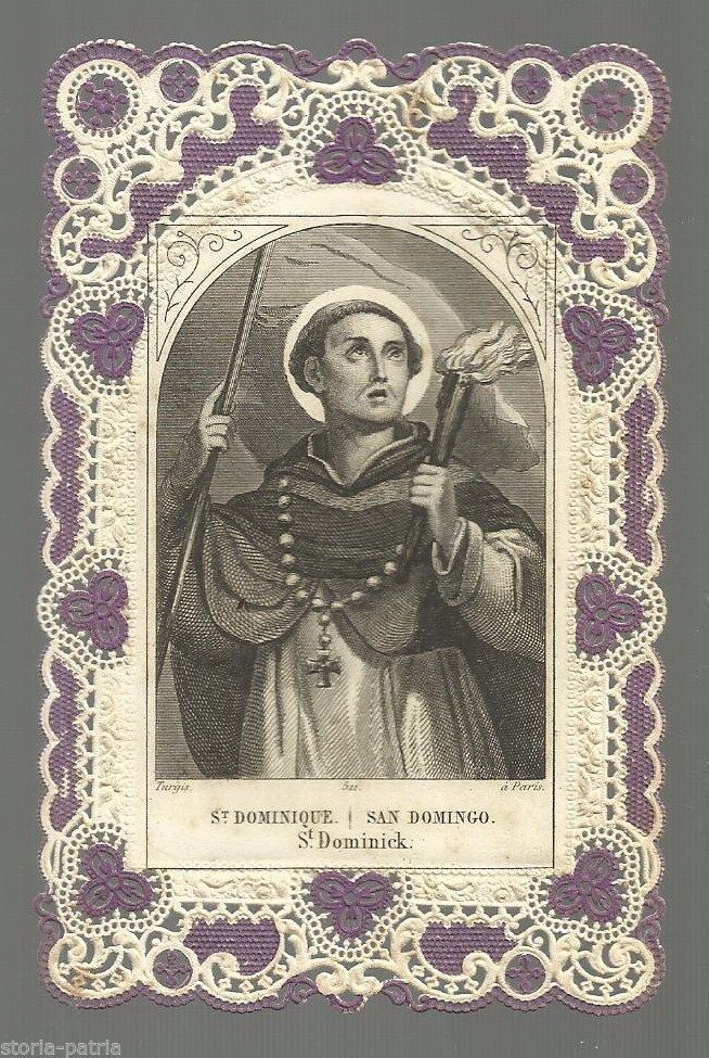 Santino Antico Di San Domenico, Merlettato, Turgis Paris, Fine XIX Secolo