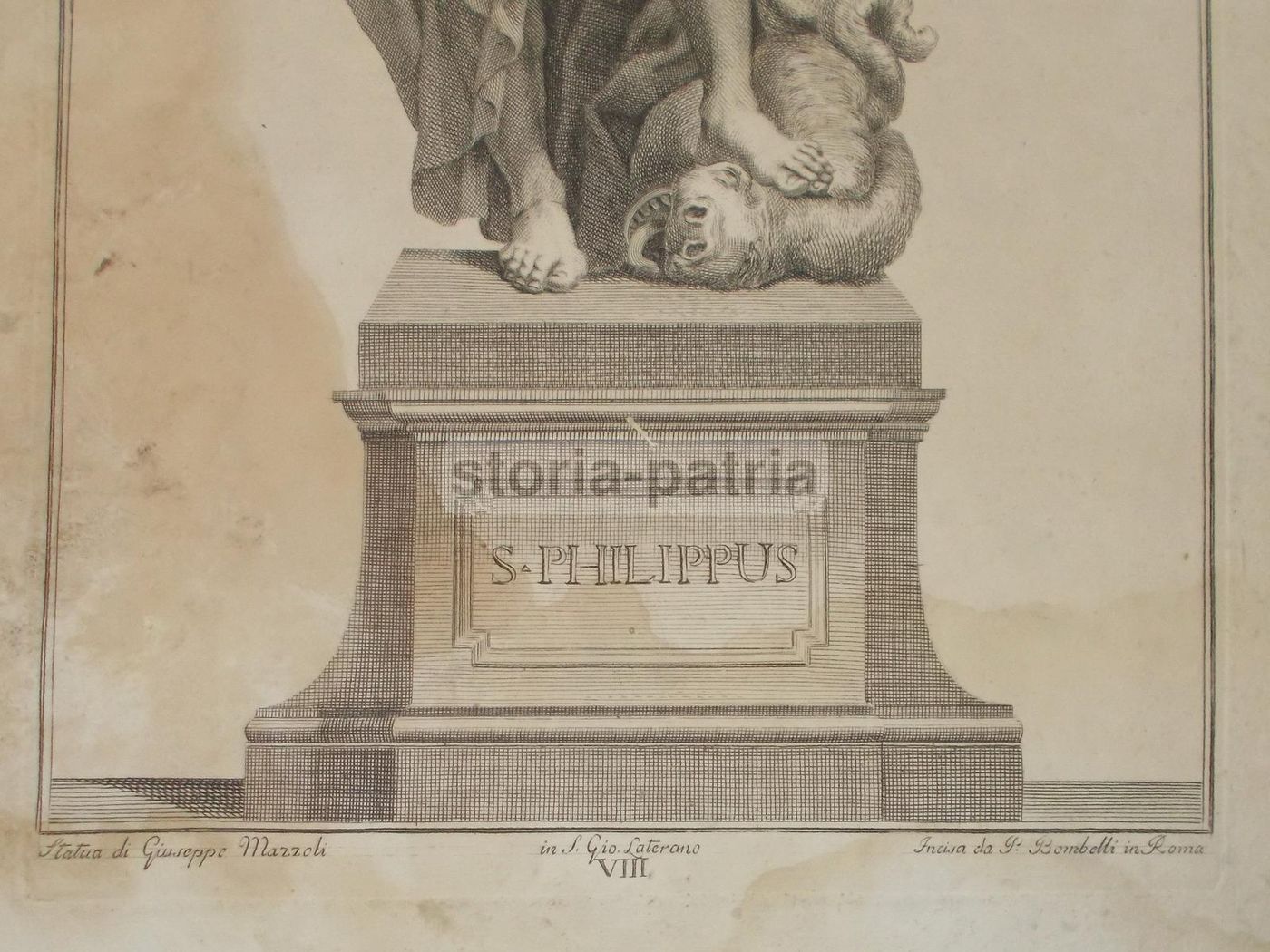 San Filippo. Incisione Antica Da Giuseppe Mazzuoli Di Pietro Bombelli, Siena Roma, Fine XVIII Secolo