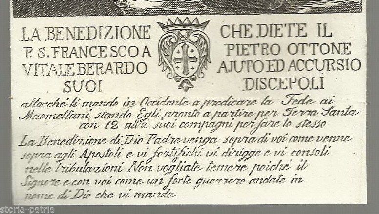 Stampa San Francesco d'Assisi, Benedizione Dei Missionari Per La Terra Santa, XIX Secolo
