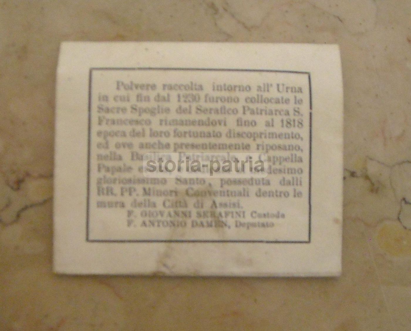 San Francesco d'Assisi: Iconografia Antica Con Polvere Benedetta, XIX Secolo