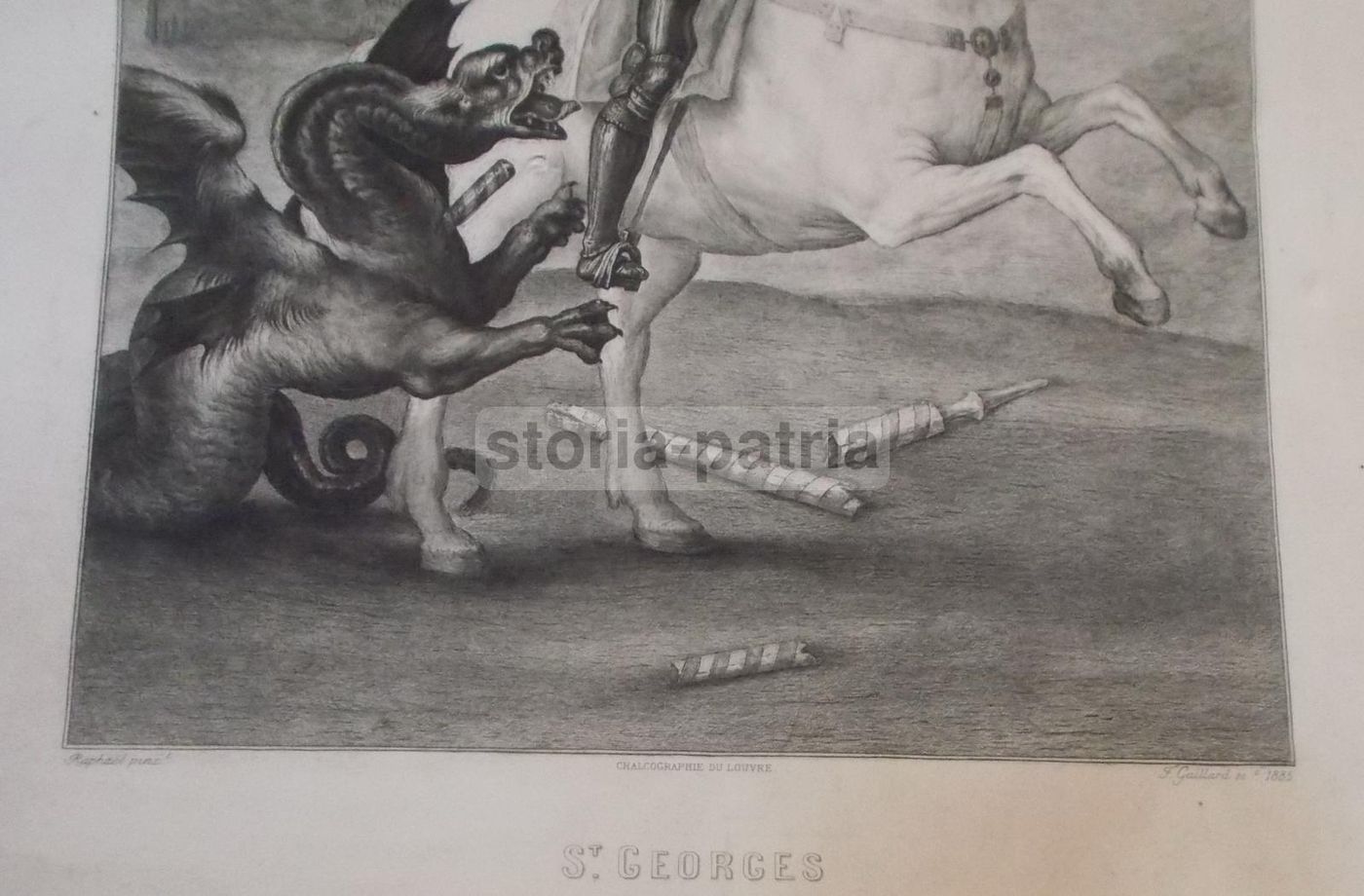 San Giorgio E Il Drago, Incisione Di Ferdinand Gaillard Da Raffaello, 1885