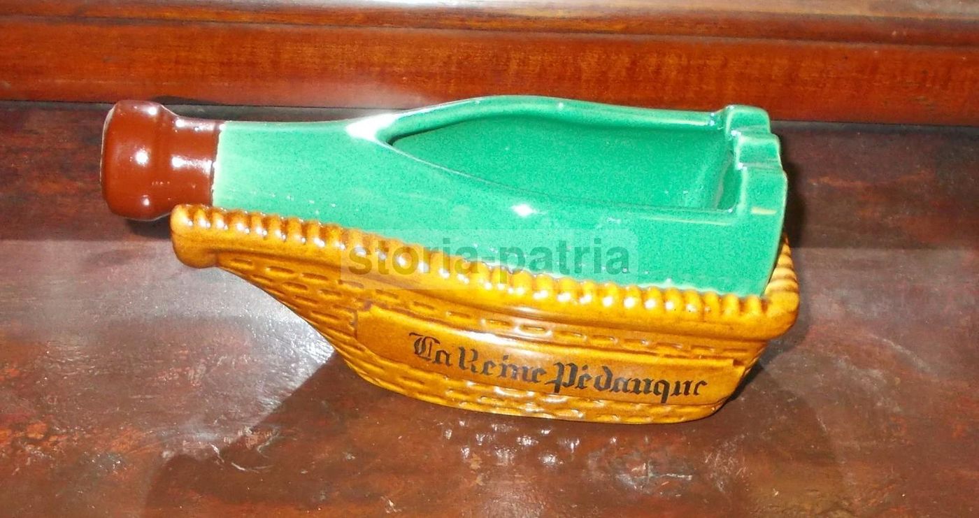 Supporto Bottiglia Pubblicitario La Reine Pedanque In Ceramica Marmaca