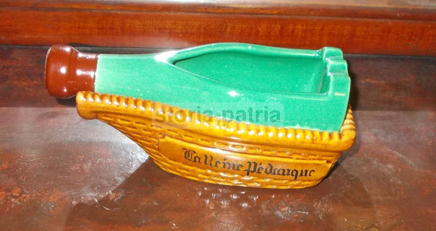 Supporto Bottiglia Pubblicitario La Reine Pedanque In Ceramica Marmaca