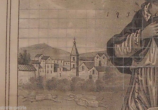 San Rocco, Stampa Litografica Originale Di F. Scafa, Napoli, Metà XIX Secolo