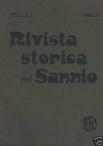 Rivista Storica Del Sannio, 1919: Benevento, Irpinia E Carlo Di Tocco
