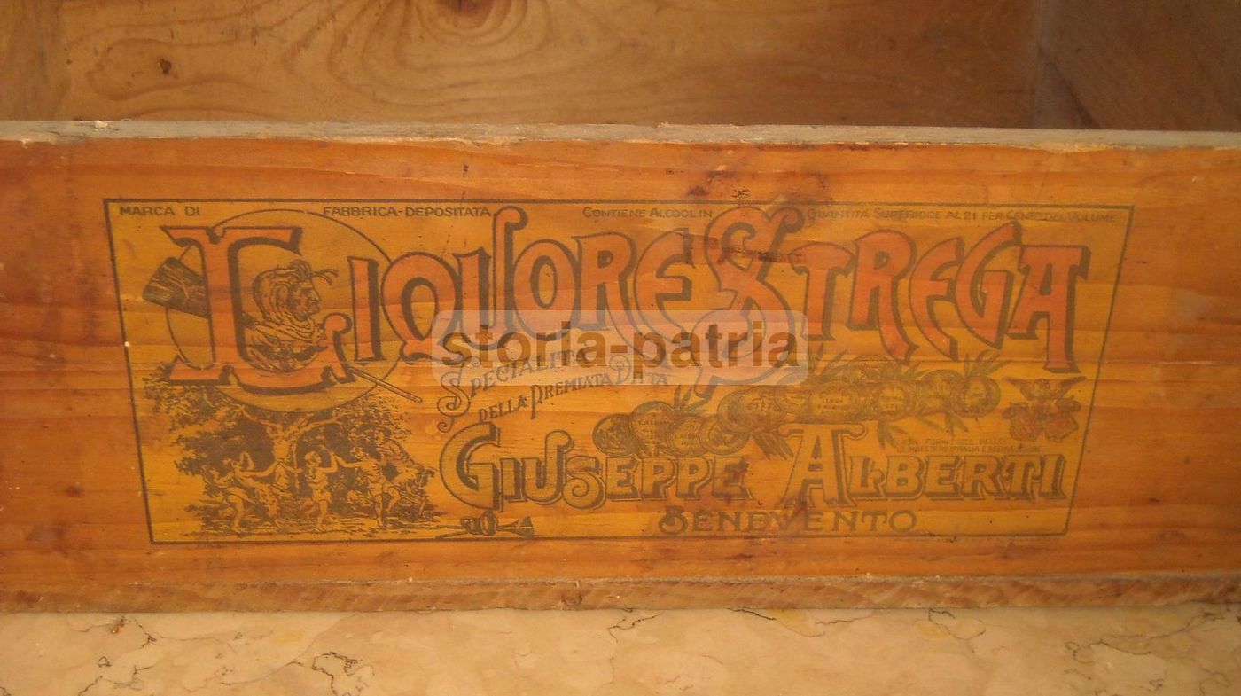 Cassa In Legno Liquore Strega Alberti Benevento Anni '30 Pubblicità