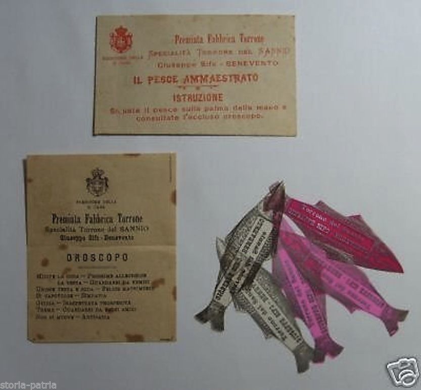 Gioco Pubblicitario Torrone Sifo Benevento: Il Pesce Ammaestrato (1900 Circa)