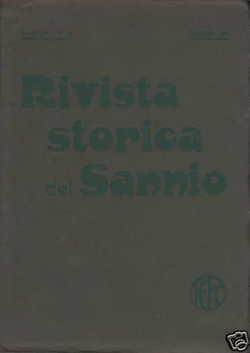 Rivista Storica Del Sannio, 1919, Benevento, Guardia Sanframondi