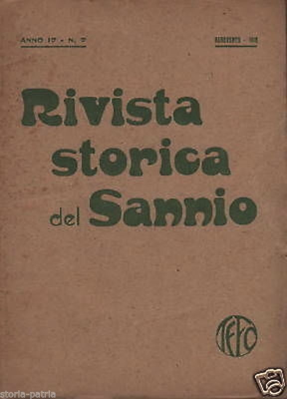 Rivista Storica Del Sannio 1918, Benevento, Avellino, Irpinia, Molise