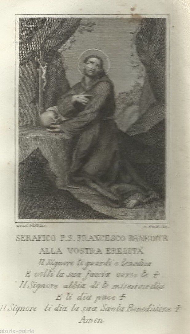 San Francesco d'Assisi: Benedizione, Incisione Da Guido Reni