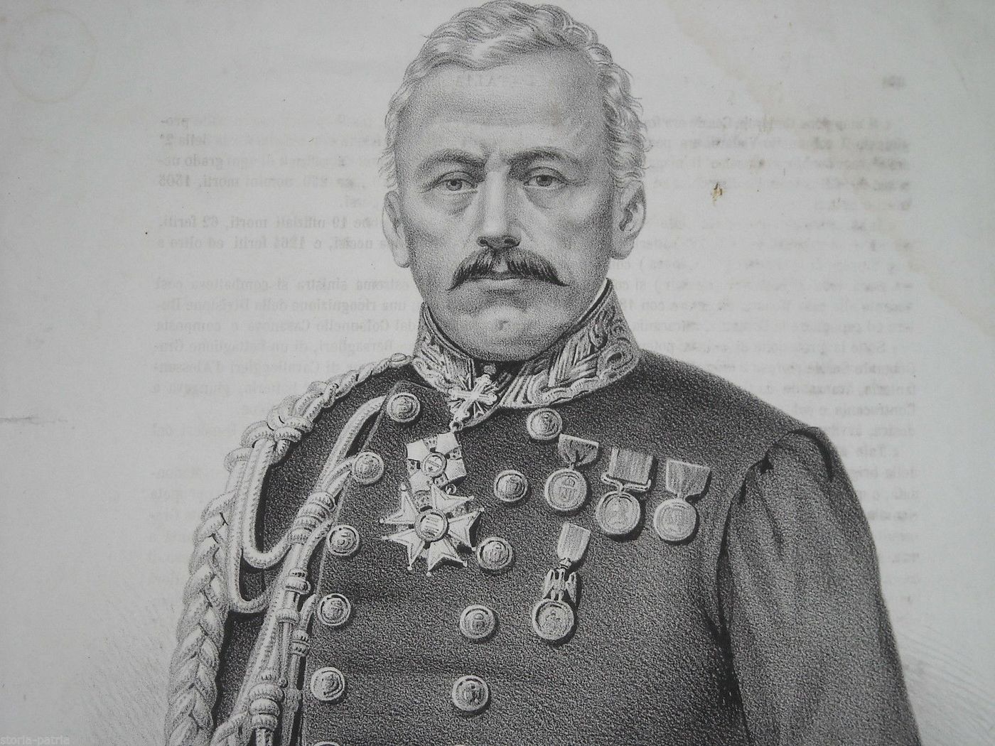 Litografia Generale Mollard Armata Sarda Metà 1800 Riccio Napoletana