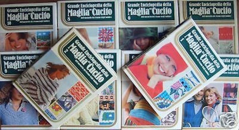 Enciclopedia Maglia, Cucito, Uncinetto, Ricamo. Curcio, 10 Volumi, Anni '60