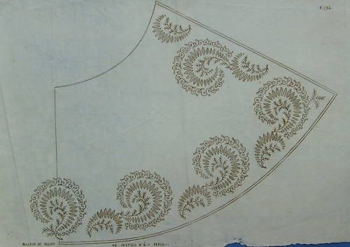 Antico Modello Ricamo Martin Incisione Originale 1800 Parigi