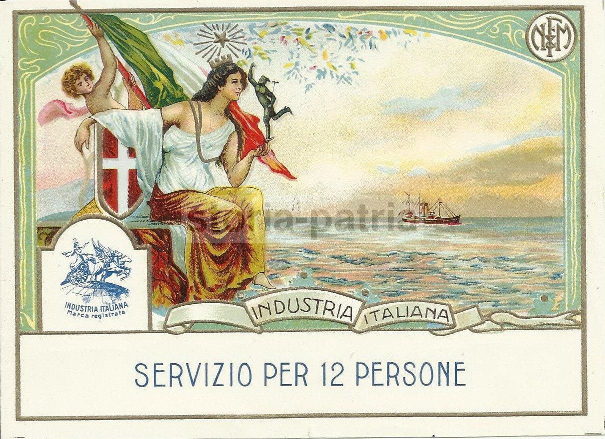 Etichetta Allegorica Industria Italiana Savoia Tricolore Navale