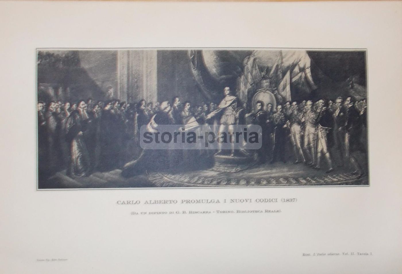Carlo Alberto Promulga I Nuovi Codici 1837 Stampa Di G.B. Biscarra