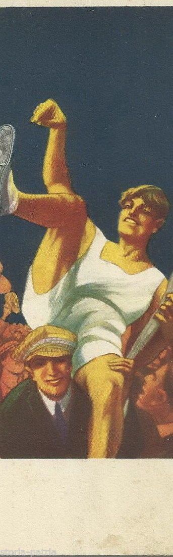 Cartolina Pubblicitaria Pirelli Suole Gomma Anni '30 Sportiva