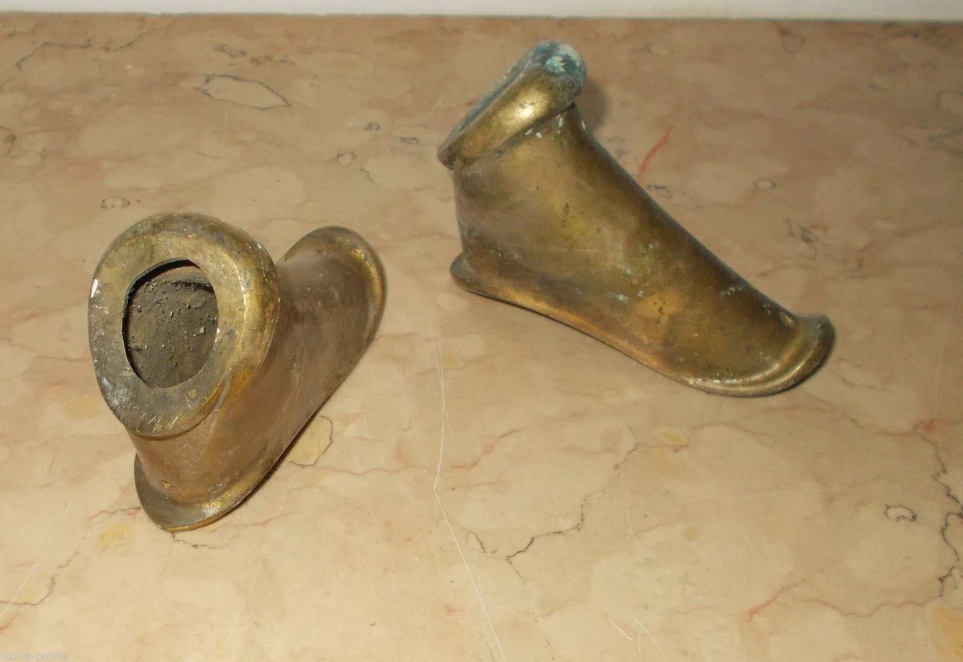 Scarpette Metalliche Per Piedi Mobili Anni '30 '50 In Ottone