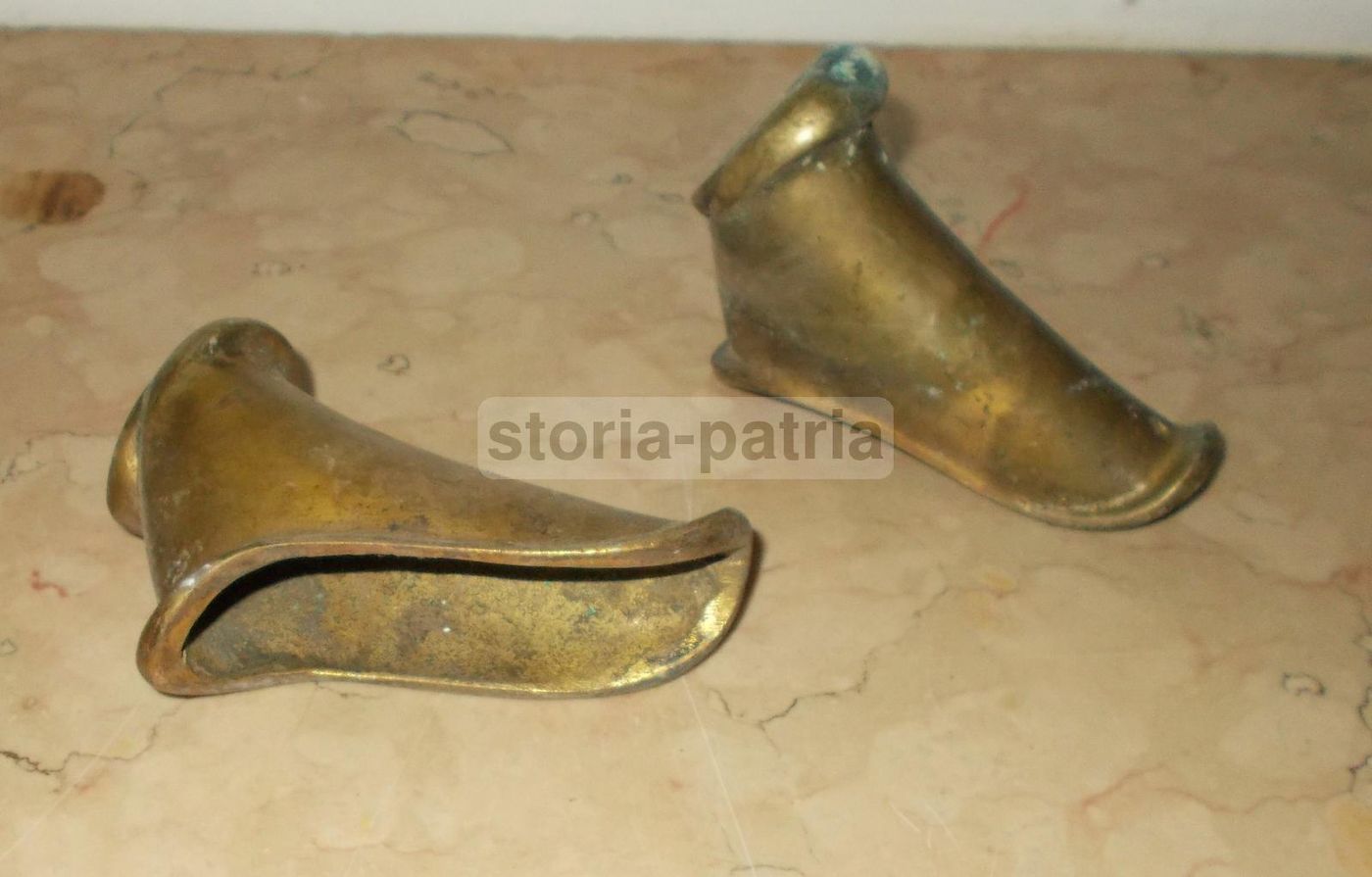 Scarpette Metalliche Per Piedi Mobili Anni '30 '50 In Ottone