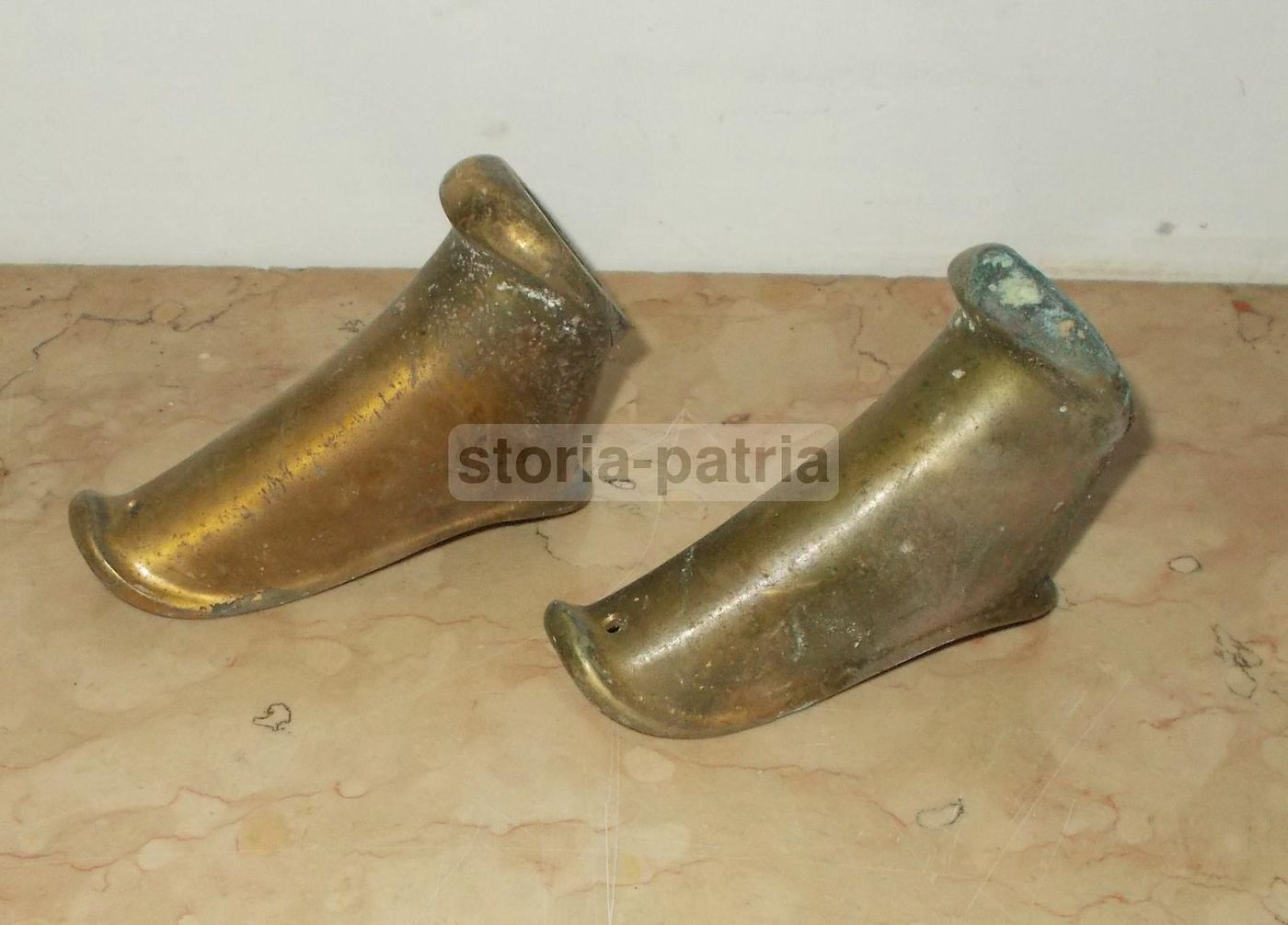 Scarpette Metalliche Per Piedi Mobili Anni '30 '50 In Ottone
