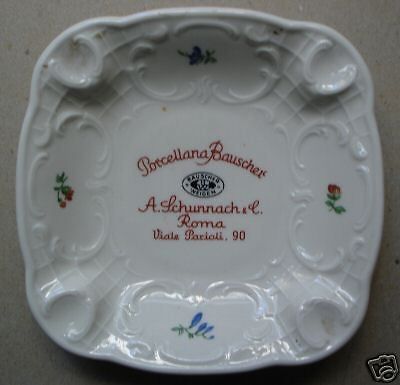 Piattino Pubblicitario Porcellana Bauchet   Schunnach & C., Roma