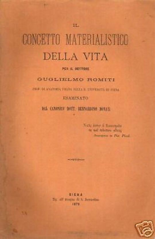 Il Concetto Materialistico Della Vita Di Bernardino Donati (1879)
