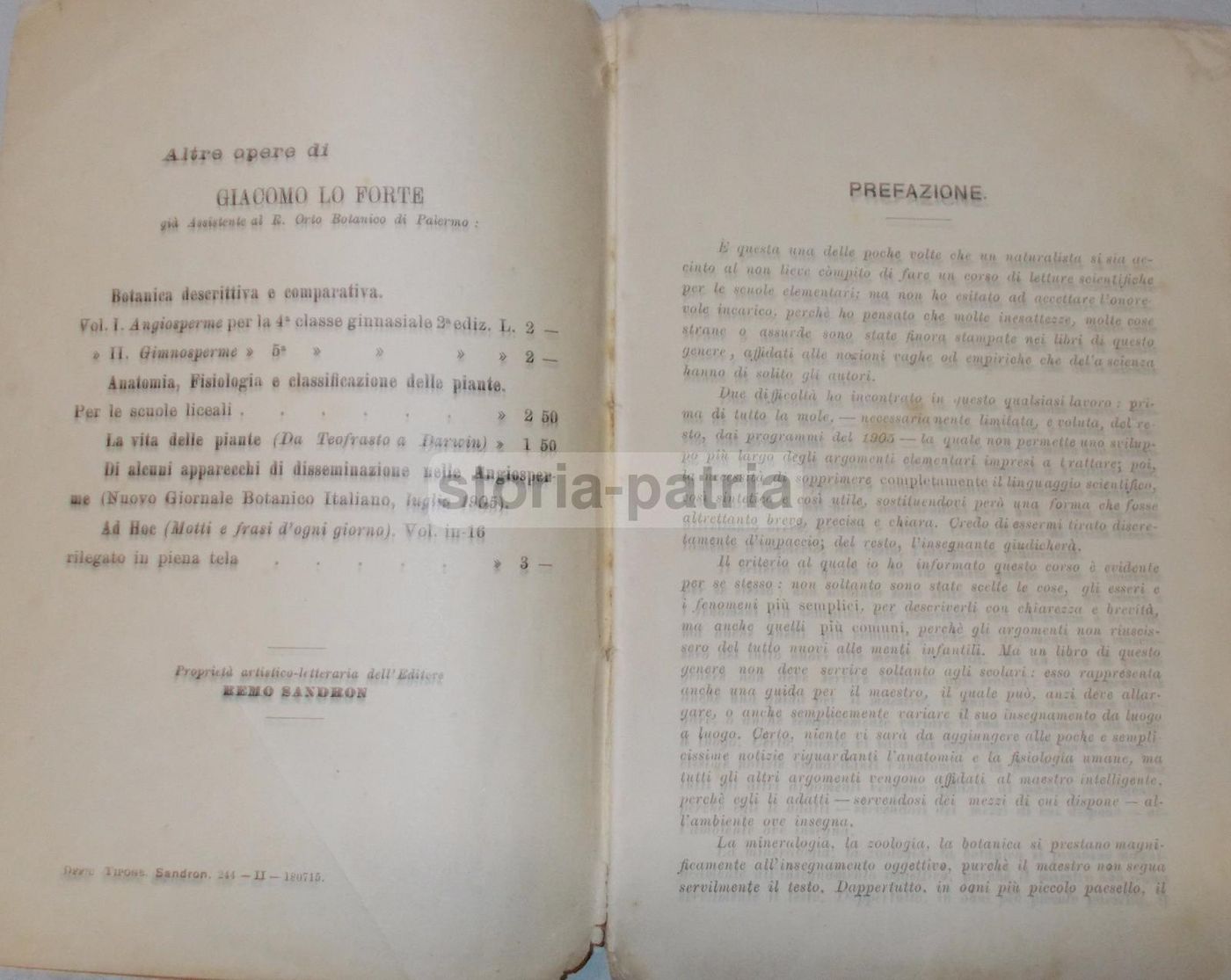 Verso La Scienza Di Giacomo Lo Forte, Sandron