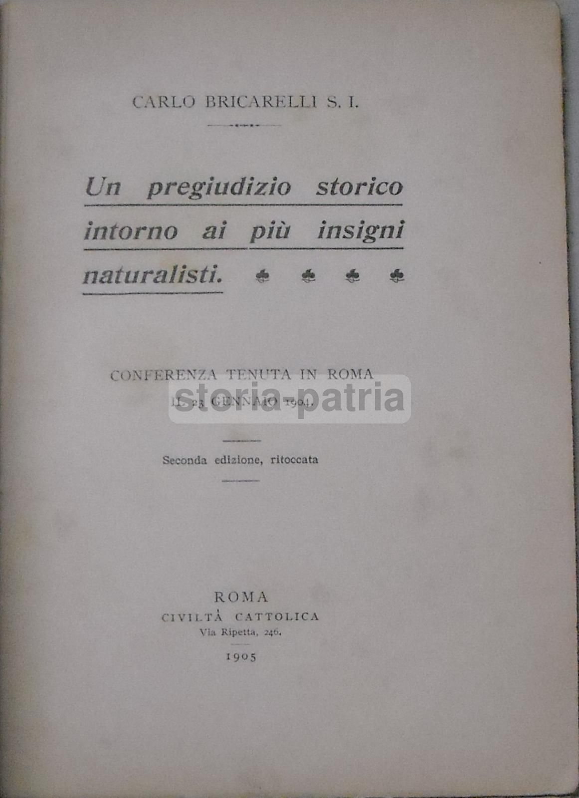 Un Pregiudizio Storico Intorno Ai Più Insigni Naturalisti