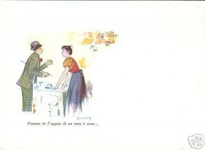 Illustrated Postcard, Pietro Scoppetta, Scapricciatiello, Bideri Edition