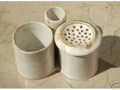 Antico Calamaio In Ceramica Napoletana O Pesarese, Prima Metà Dell'Ottocento