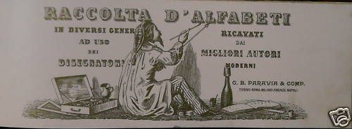 Alfabeti Artistici Calligrafici Paravia Fine '800 32 Tavole
