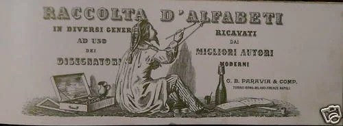 Alfabeti Artistici Calligrafici Paravia Fine '800 32 Tavole