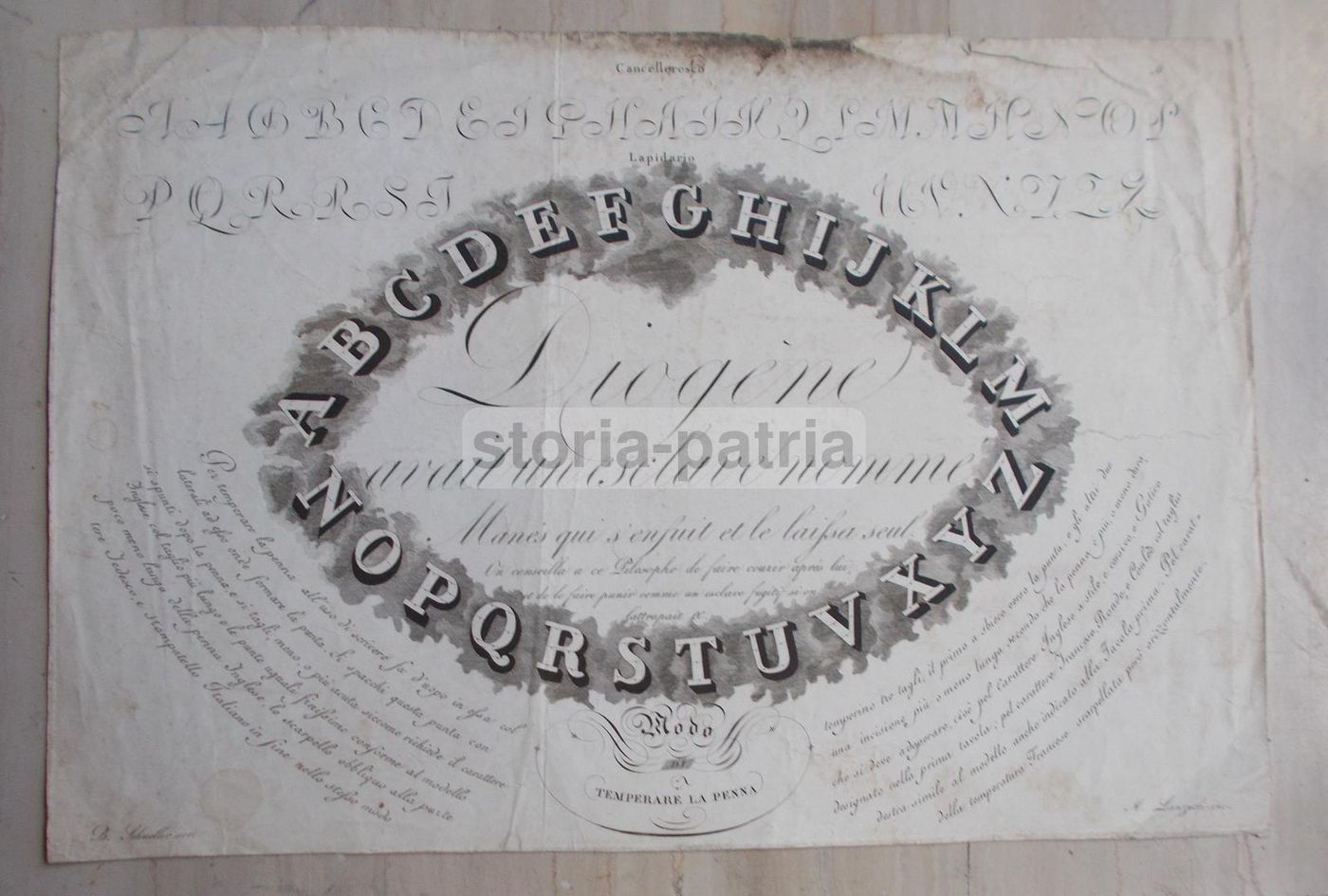 Incisione Calligrafia Lapidario Cancelleresco Lanzuoli Schuoller