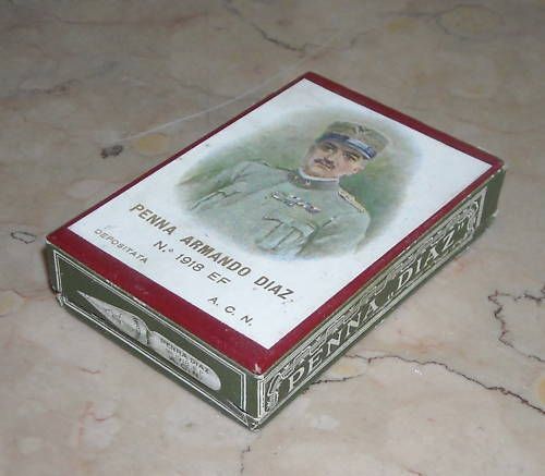 Scatola Pennini Armando Diaz 1918 Propaganda Fascista Anni '20
