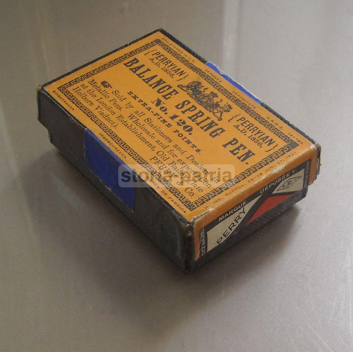 Scatola Pennini Perry & Co. Londra Perryian Epoca 1921 Pubblicitaria