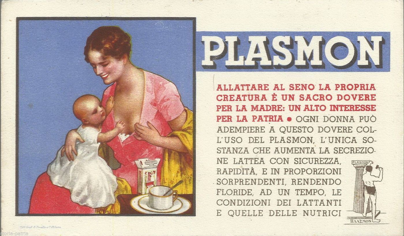 Pubblicità Plasmon Antica Carta Assorbente Allattamento Anni '20