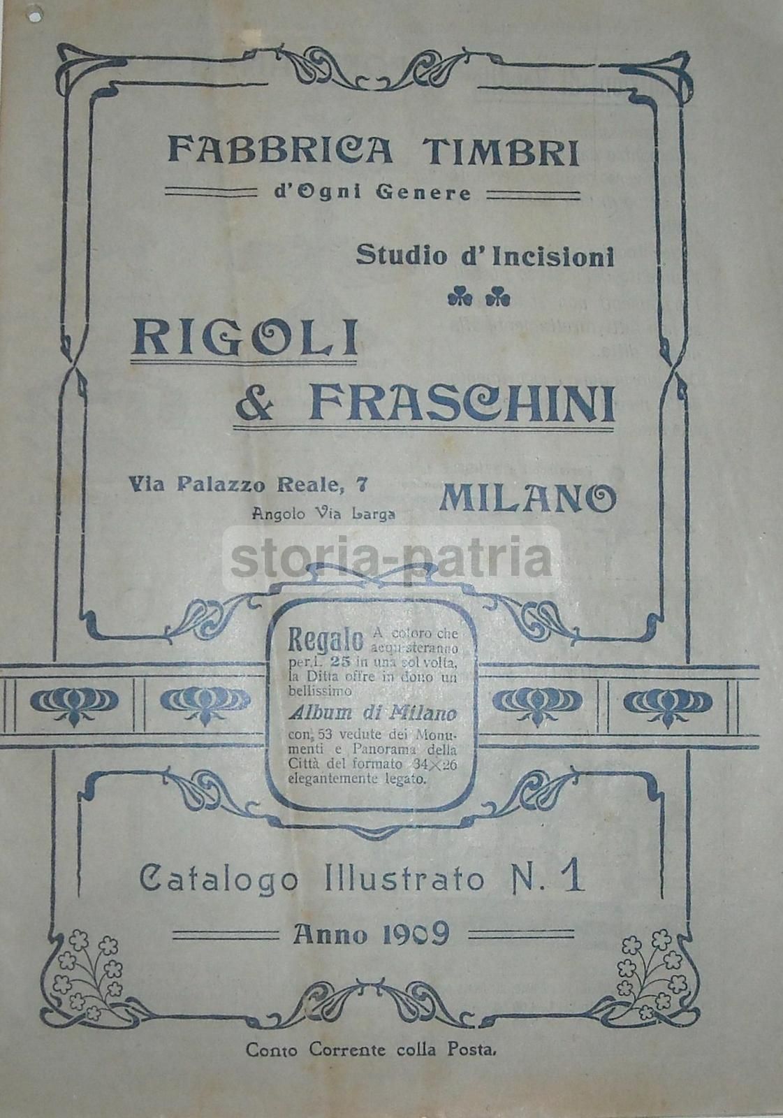 Catalogo Rigoli & Fraschini 1909: Timbri, Inchiostri E Cancelleria