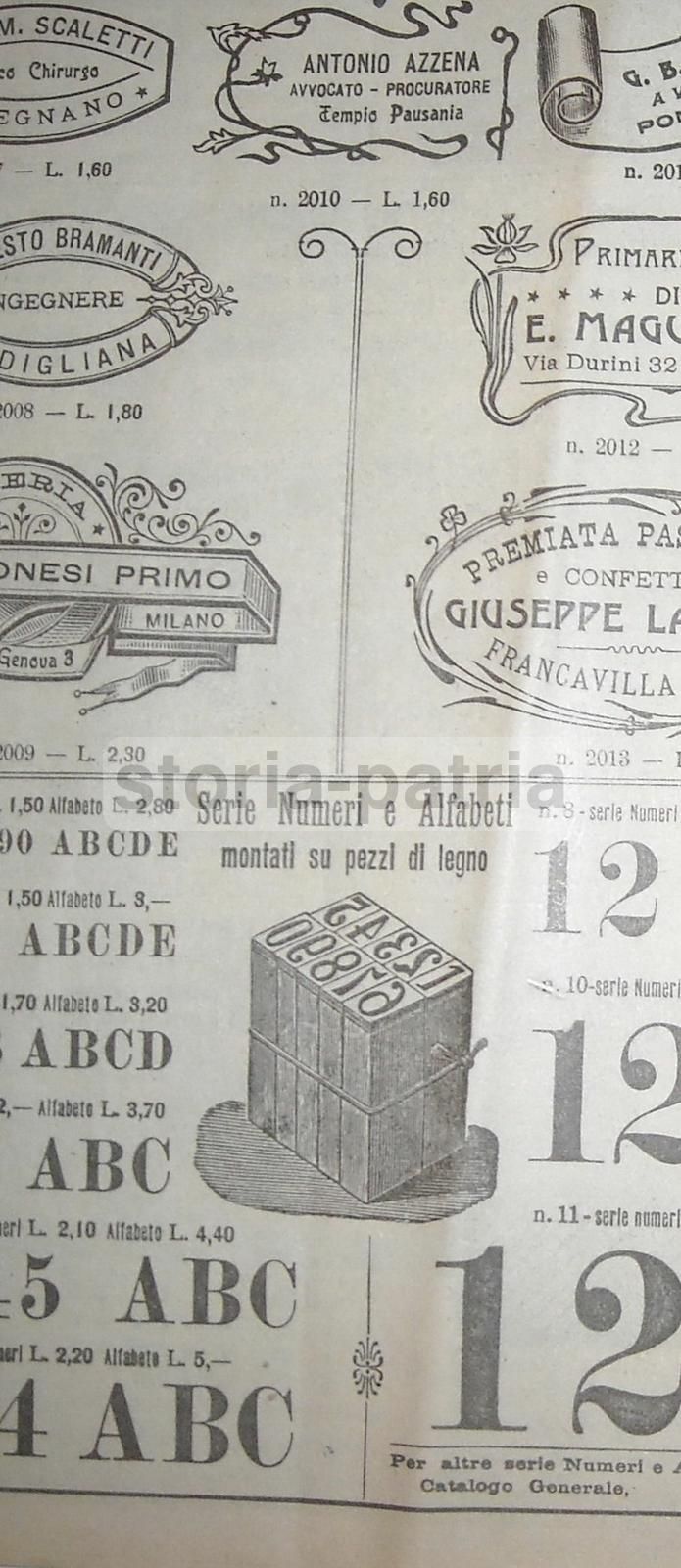 Catalogo Rigoli & Fraschini 1909: Timbri, Inchiostri E Cancelleria