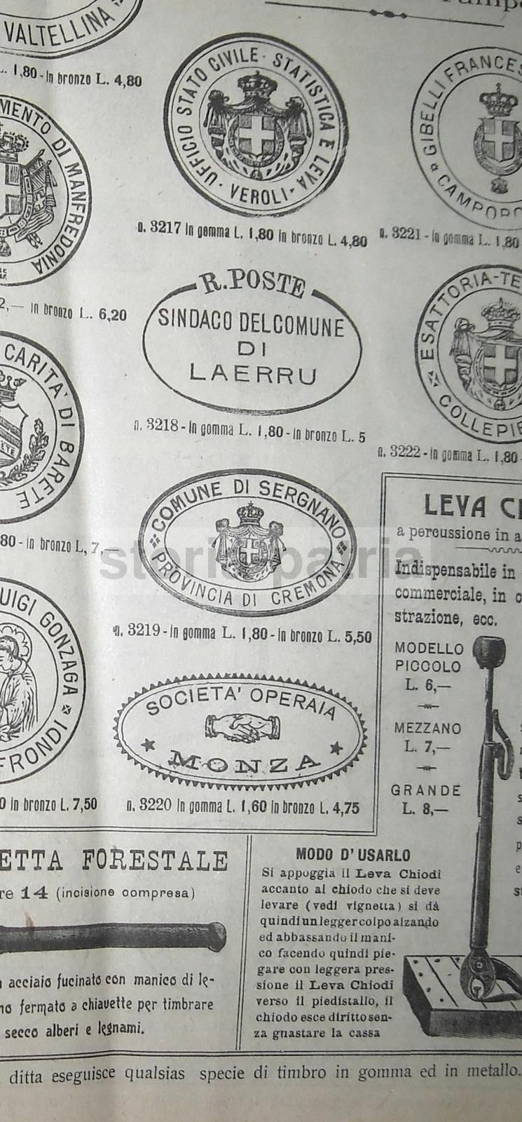 Catalogo Rigoli & Fraschini 1909: Timbri, Inchiostri E Cancelleria