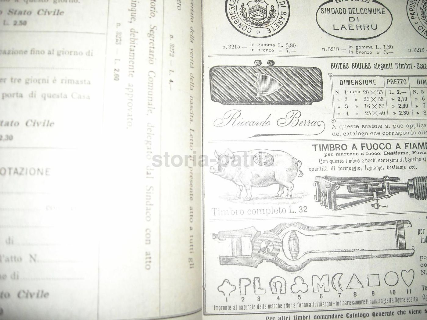 Catalogo Rigoli & Fraschini Timbri E Cancelleria Milano 1910
