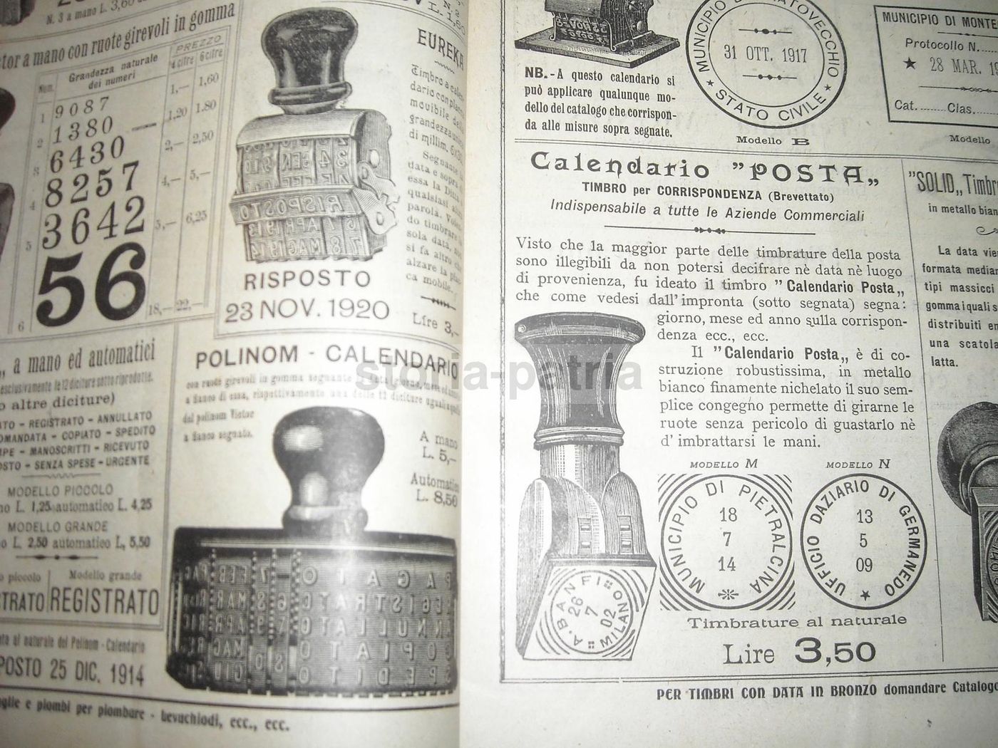 Catalogo Rigoli & Fraschini Timbri E Cancelleria Milano 1910