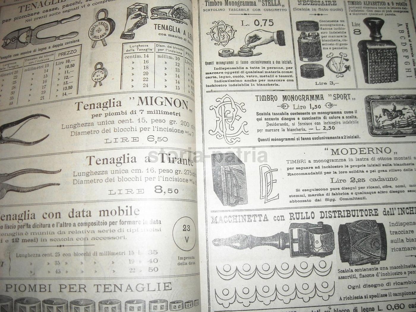 Catalogo Rigoli & Fraschini Timbri E Cancelleria Milano 1910