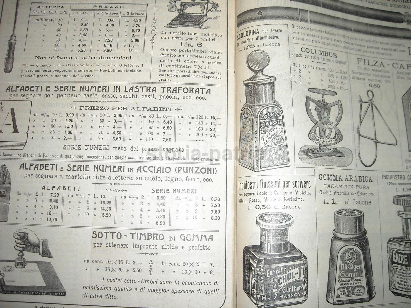 Catalogo Rigoli & Fraschini Timbri E Cancelleria Milano 1910