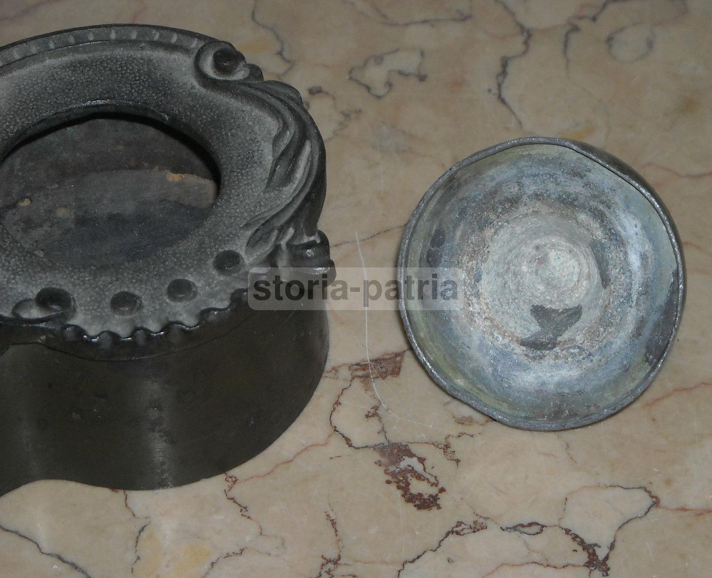 Calamaio Antico In Bronzo Con Scimmia, XIX Secolo