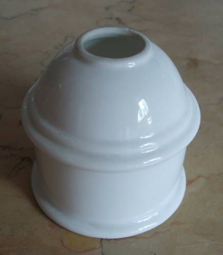 Antico Calamaio In Vetro Opaline Bianco Da Scrivania, Fine '800
