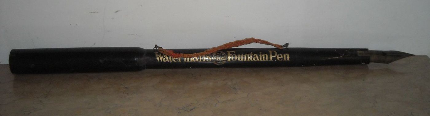 Insegna Pubblicitaria Waterman'S Ideal A Forma Di Penna Stilografica, Primo '900