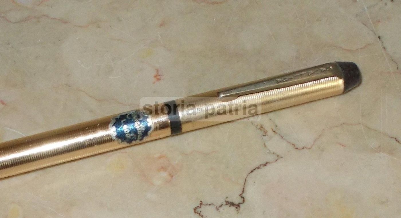 Penna Biro Cavallina Vintage Anni 60 70 In Metallo Dorato